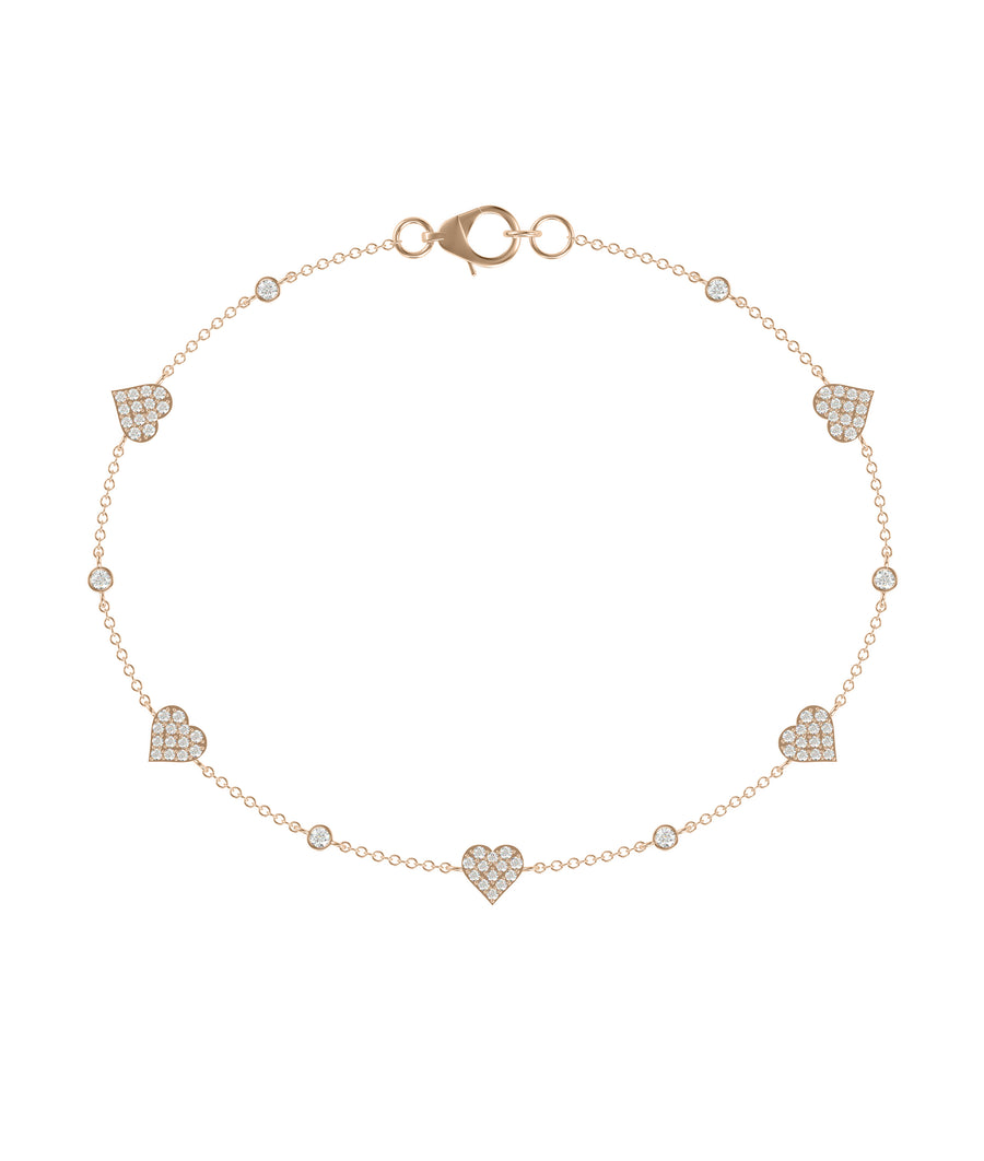 Pave Heart & Solitaire Station Bracelet media