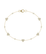 Pave Heart & Solitaire Station Bracelet media