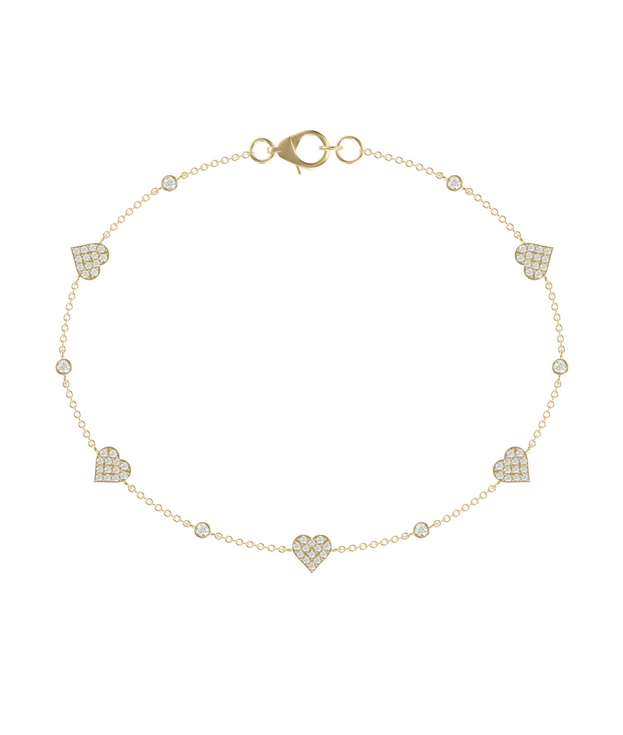 Pave Heart & Solitaire Station Bracelet media