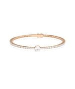 Diamond Tennis Bracelet with Solitaire media