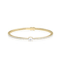 Diamond Tennis Bracelet with Solitaire