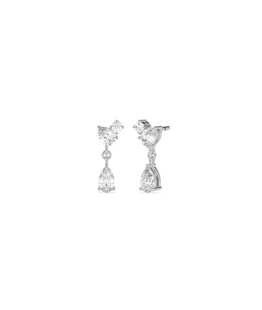Three-Stone Diamond Drop Earrings media