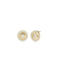Fluted Halo Stud Earrings