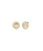 Fluted Halo Stud Earrings media