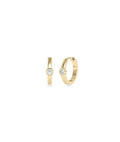 Bezel Set Solitaire Hoop Earrings