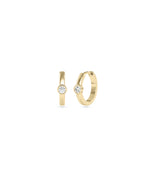 Bezel Set Solitaire Hoop Earrings media