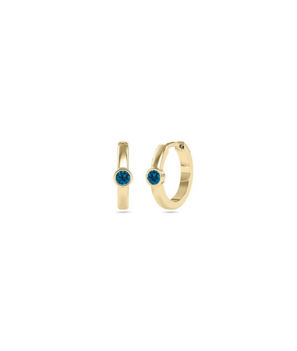 Bezel Set Solitaire Hoop Earrings media alternate view