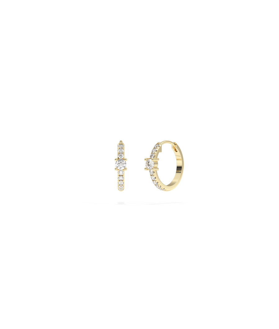 Diamond Solitaire Hoop Earring media