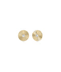 Fluted Disc Diamond Solitaire Stud Earring
