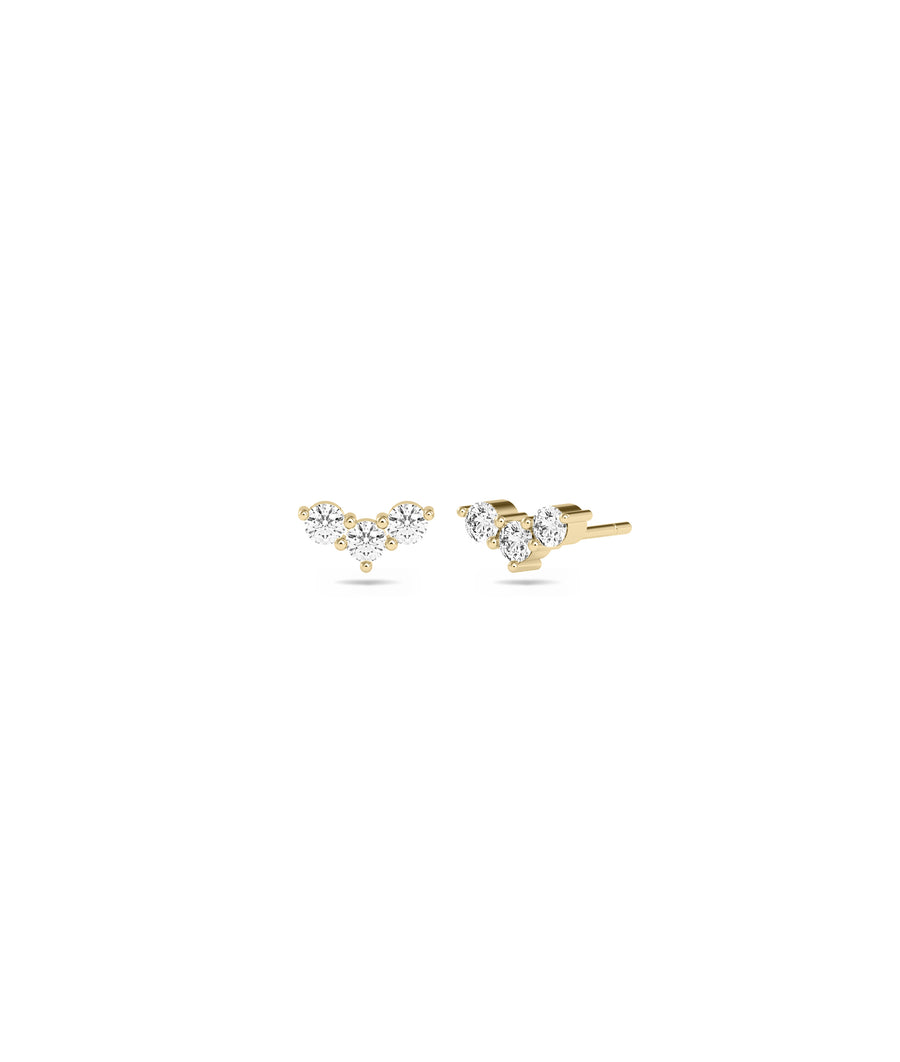 Diamond Chevron Stud Earring media