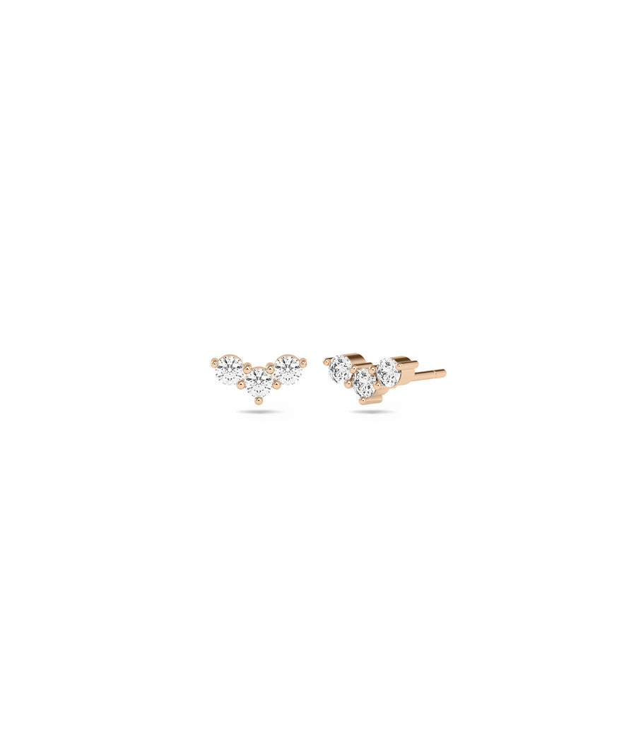 Diamond Chevron Stud Earring media
