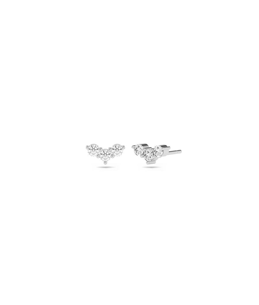 Diamond Chevron Stud Earring media