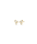 Three-Stone Diamond Stud Earrings