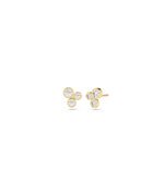 Three-Stone Diamond Stud Earrings media