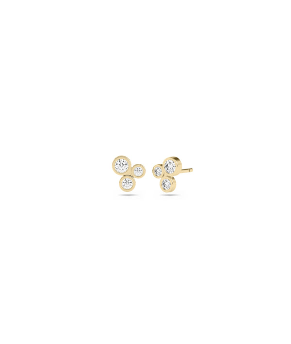 Three-Stone Diamond Stud Earrings media