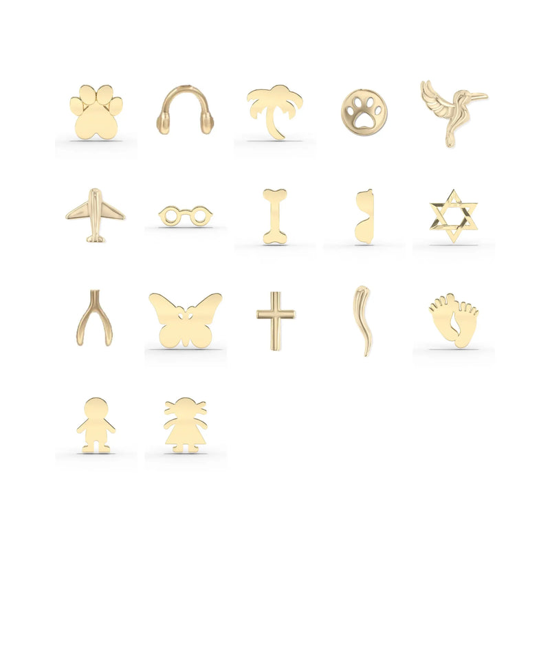 Personalized sliding locket charms with diamond accents letters and numbers 0.25 inch size