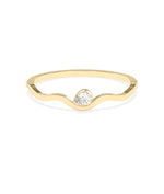 Wave pear lab diamond bangle in 14K yellow gold