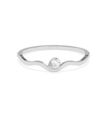 Wave pear lab diamond bangle in 14K white gold