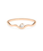Wave pear lab diamond bangle in 14K rose gold