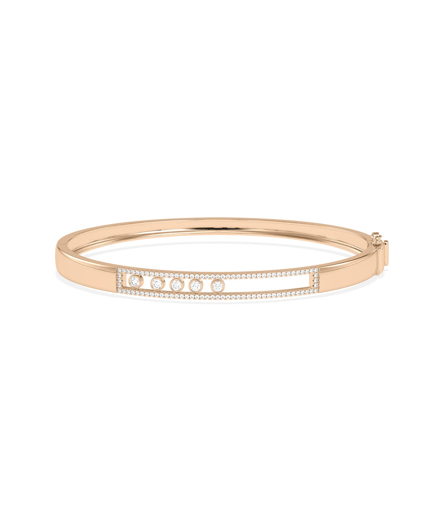 Sliding Diamond Channel-Set Bangle media