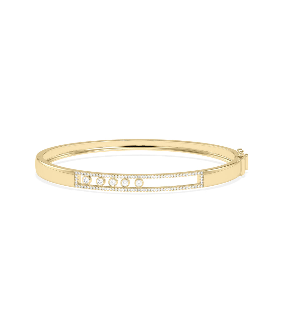 Sliding Diamond Channel-Set Bangle media