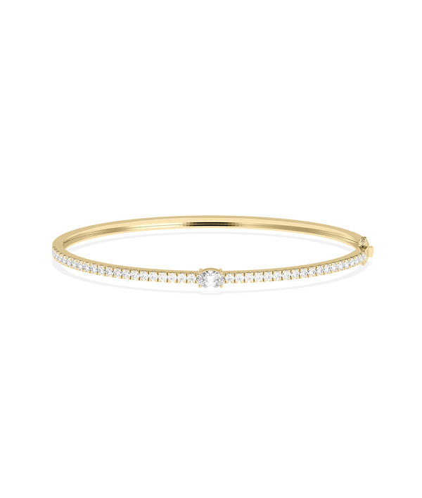 Straight Line Diamond Bangle with Solitaire media alternate view