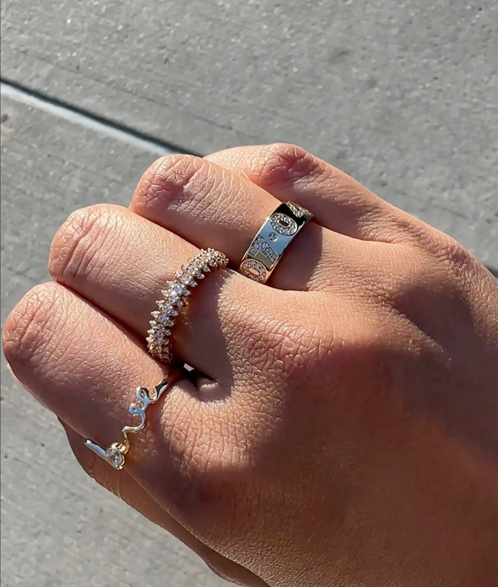 Diamond Cluster Band Ring styled on elegant jewelry display