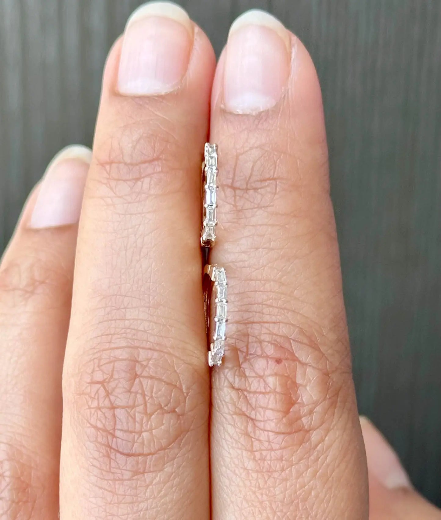 Diamond Baguette Hoop Earring