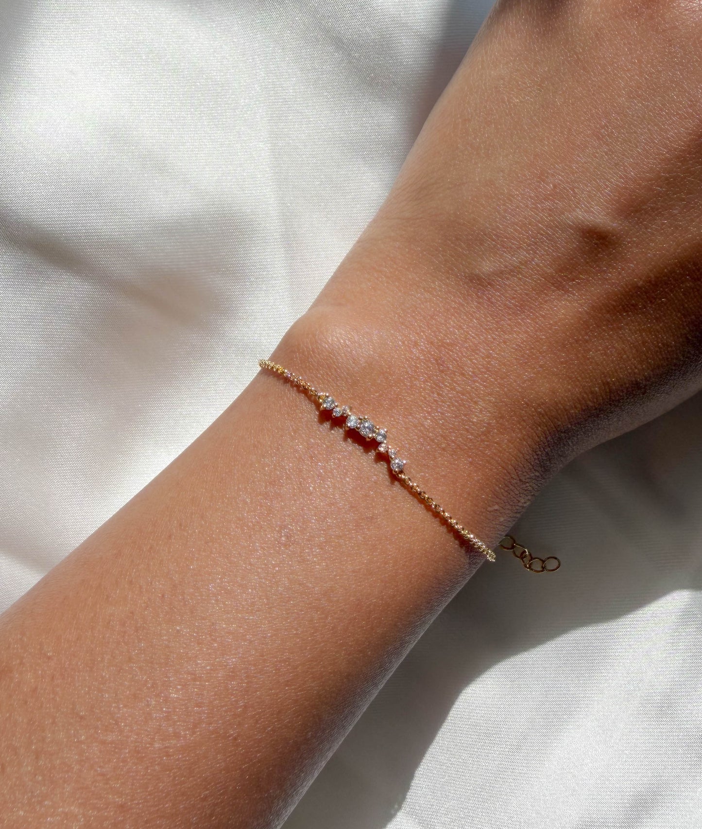 Diamond Cluster Cable Chain Bracelet