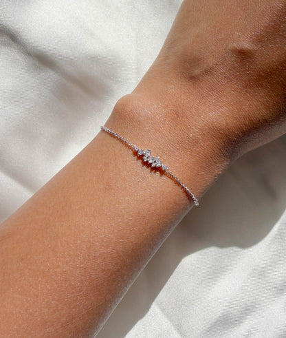 Diamond Cluster Cable Chain Bracelet