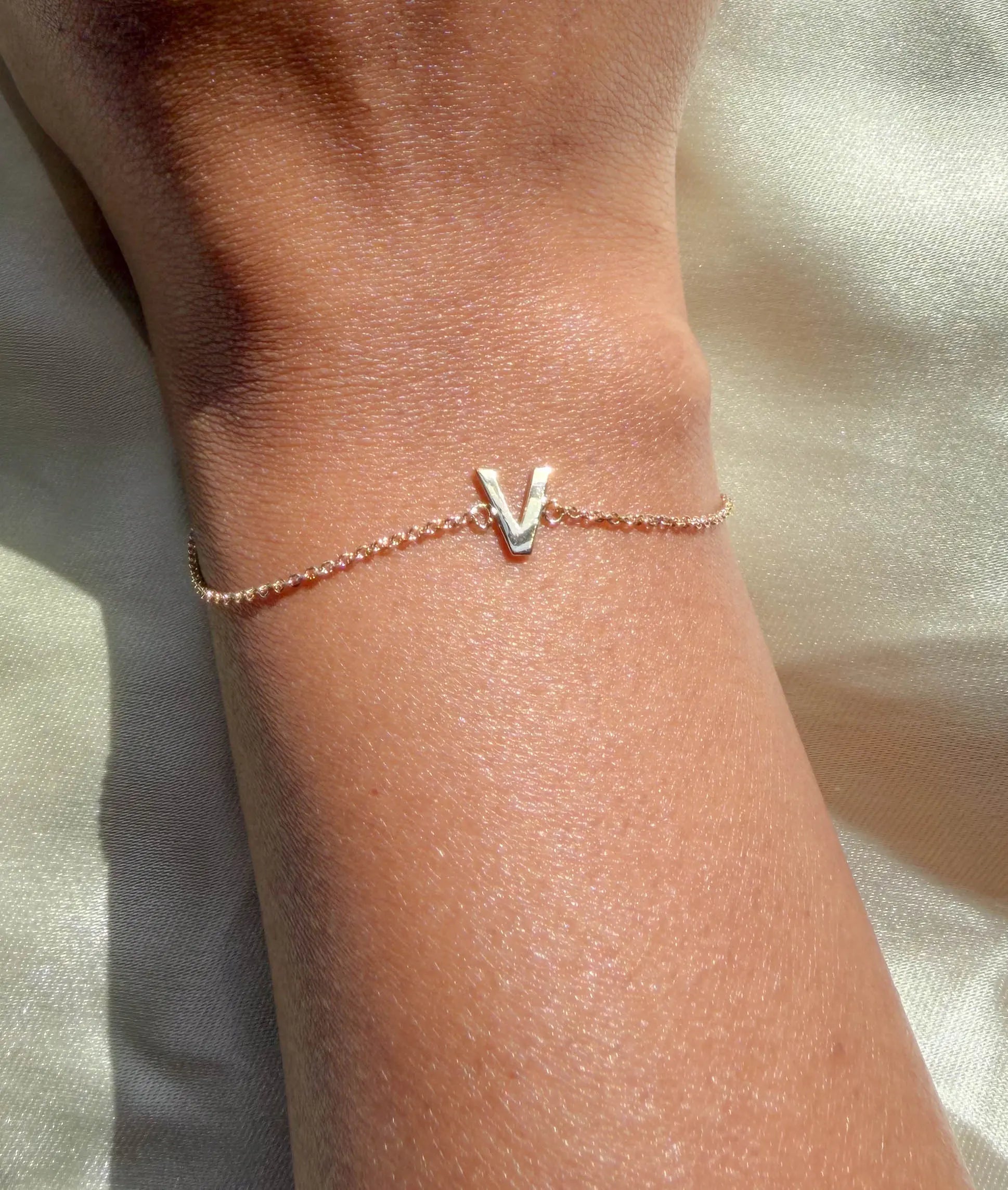 STERLING SILVER Custom Initial Bracelet