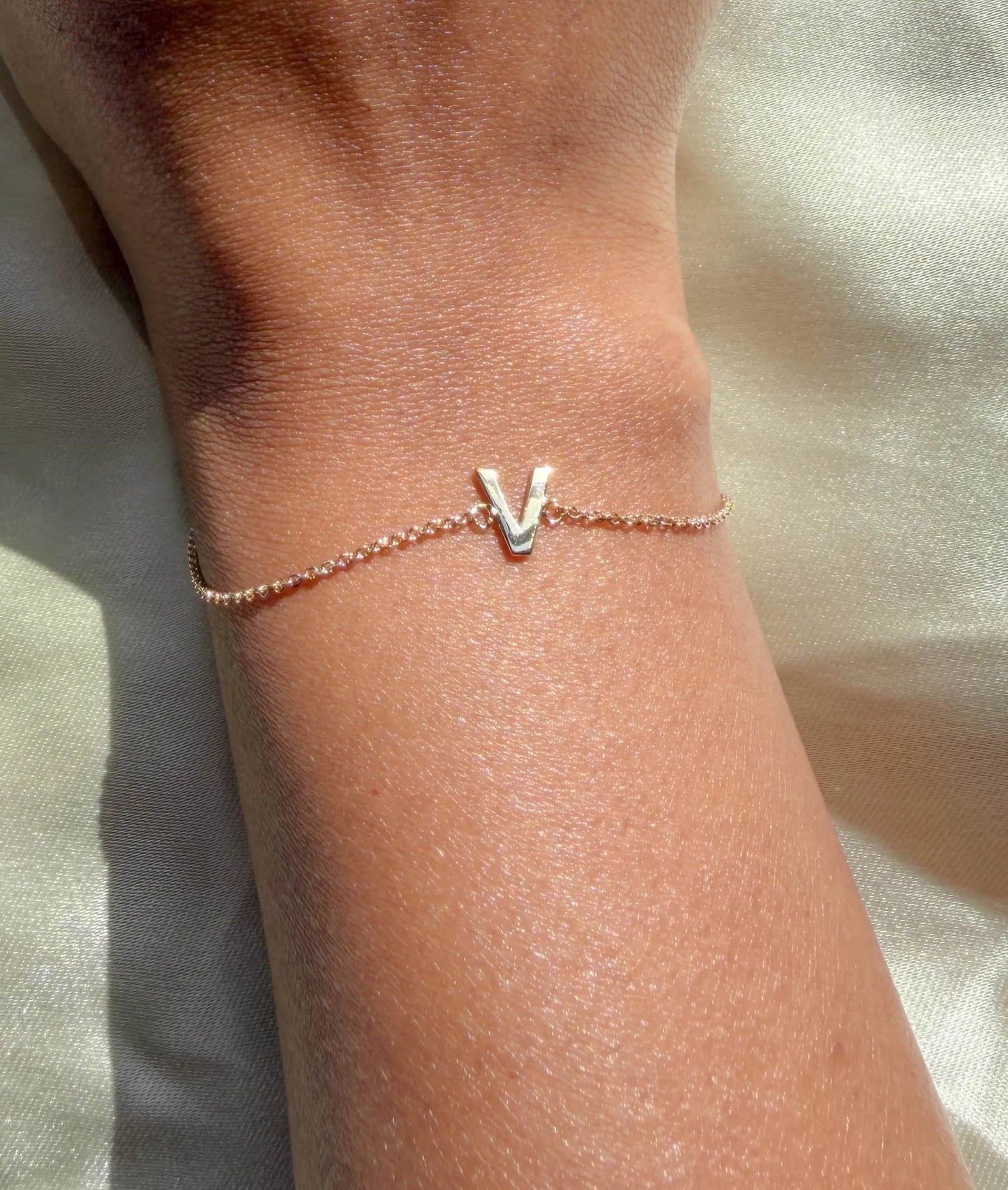 STERLING SILVER Custom Initial Bracelet