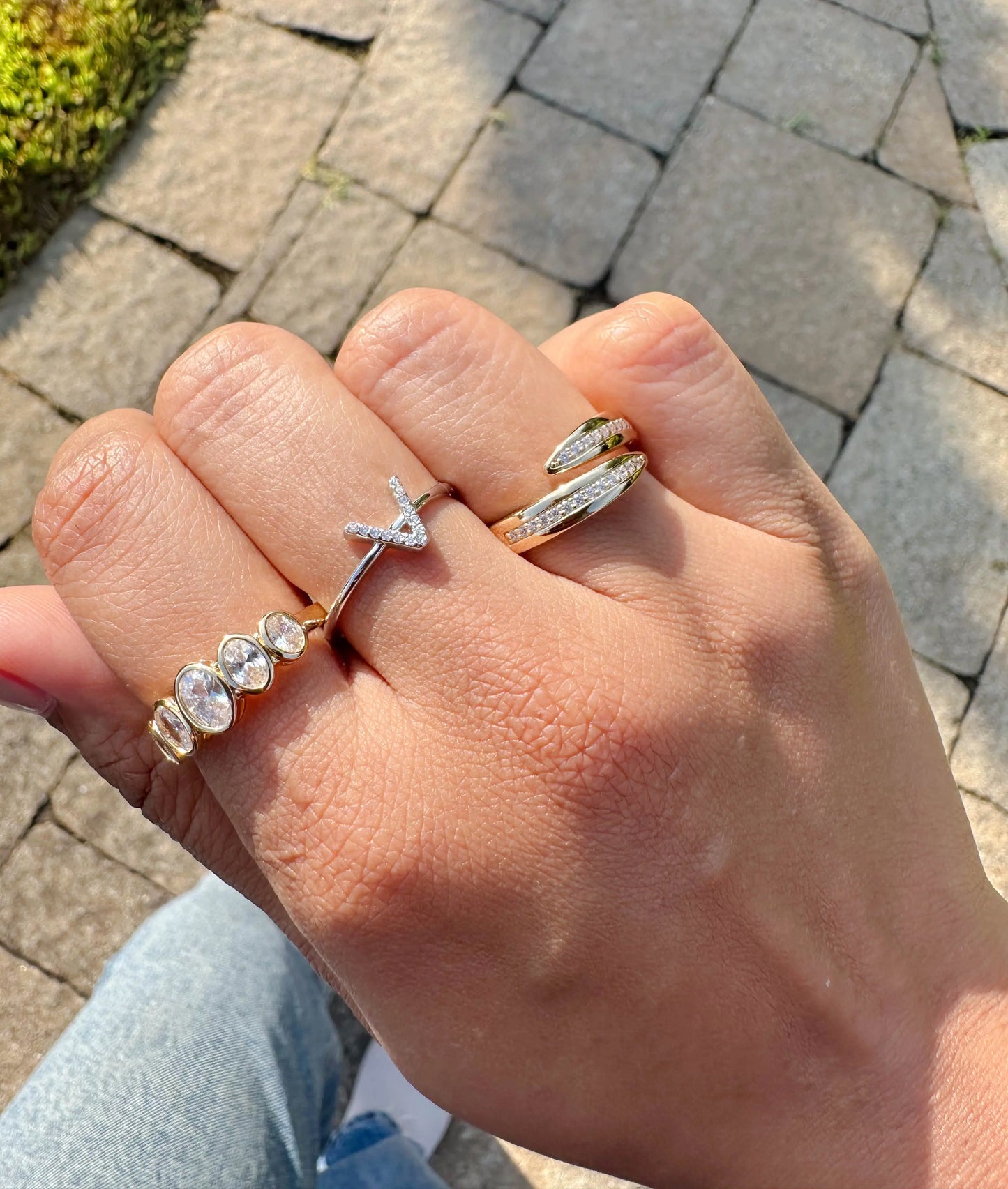 Diamond Initial Letter Ring