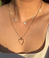 Heart Pave Station Necklace on display showcasing 11mm heart craftsmanship