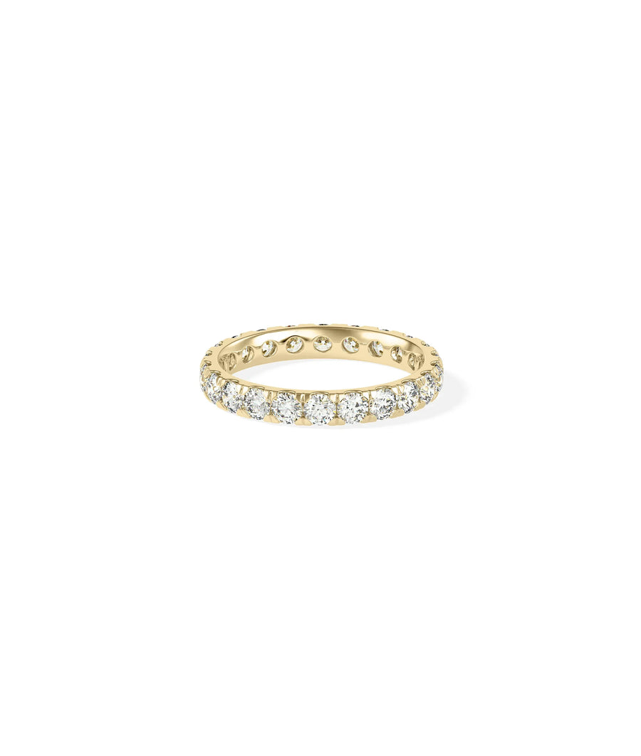 Side view Diamond Eternity Band Ring showing 3.3mm width and eternal coverage