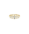 5 Stone Graduating Bezel Set Oval Diamond Band Ring in yellow gold with graduating ovals