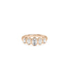 Rose gold 5 Stone Graduating Bezel Set Oval Diamond Band Ring with size progression