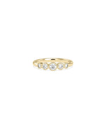 5 Stone Graduating Diamond Band Ring on white background showing progressive stone sizes
