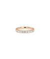 Rose gold Diamond Baguette Channel Set Band Ring with linear baguette arrangement