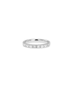 White gold Diamond Baguette Channel Set Band Ring featuring sleek channel protection