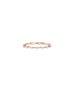 Side view of 5 Stone Station Diamond Band Ring highlighting prong settings and band construction