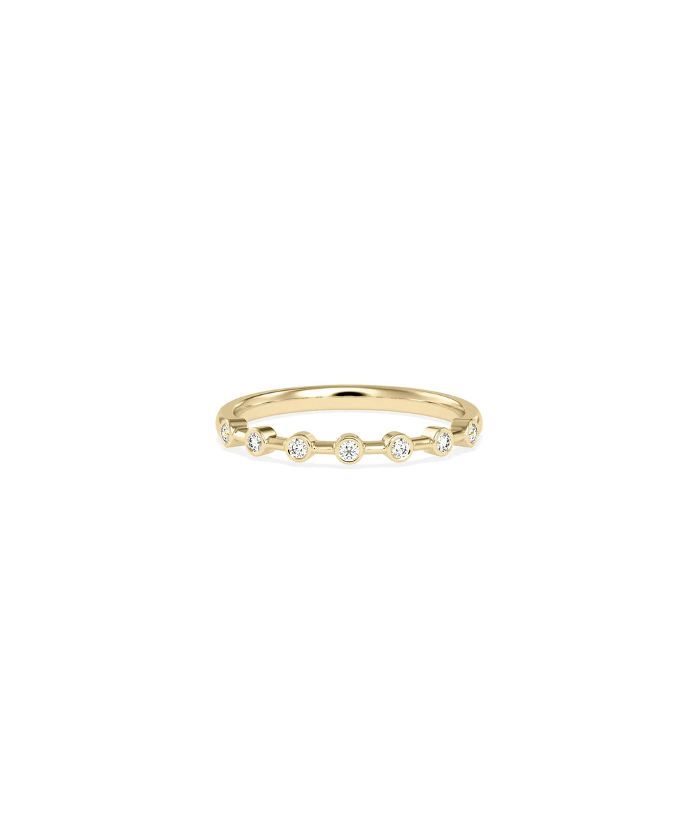 5 Stone Bezel Set Station Diamond Band Ring displaying smooth bezel settings along band