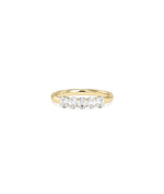 5 Stone Oval Diamond Band Ring in yellow gold with five elegant oval-cut diamonds