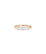 Rose gold 5 Stone Oval Diamond Band Ring with sophisticated five-stone oval design