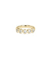 5 Stone Heart Shape Diamond Band Ring in yellow gold with five heart-shaped diamonds