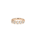Rose gold 5 Stone Heart Shape Diamond Band Ring with meaningful heart arrangement