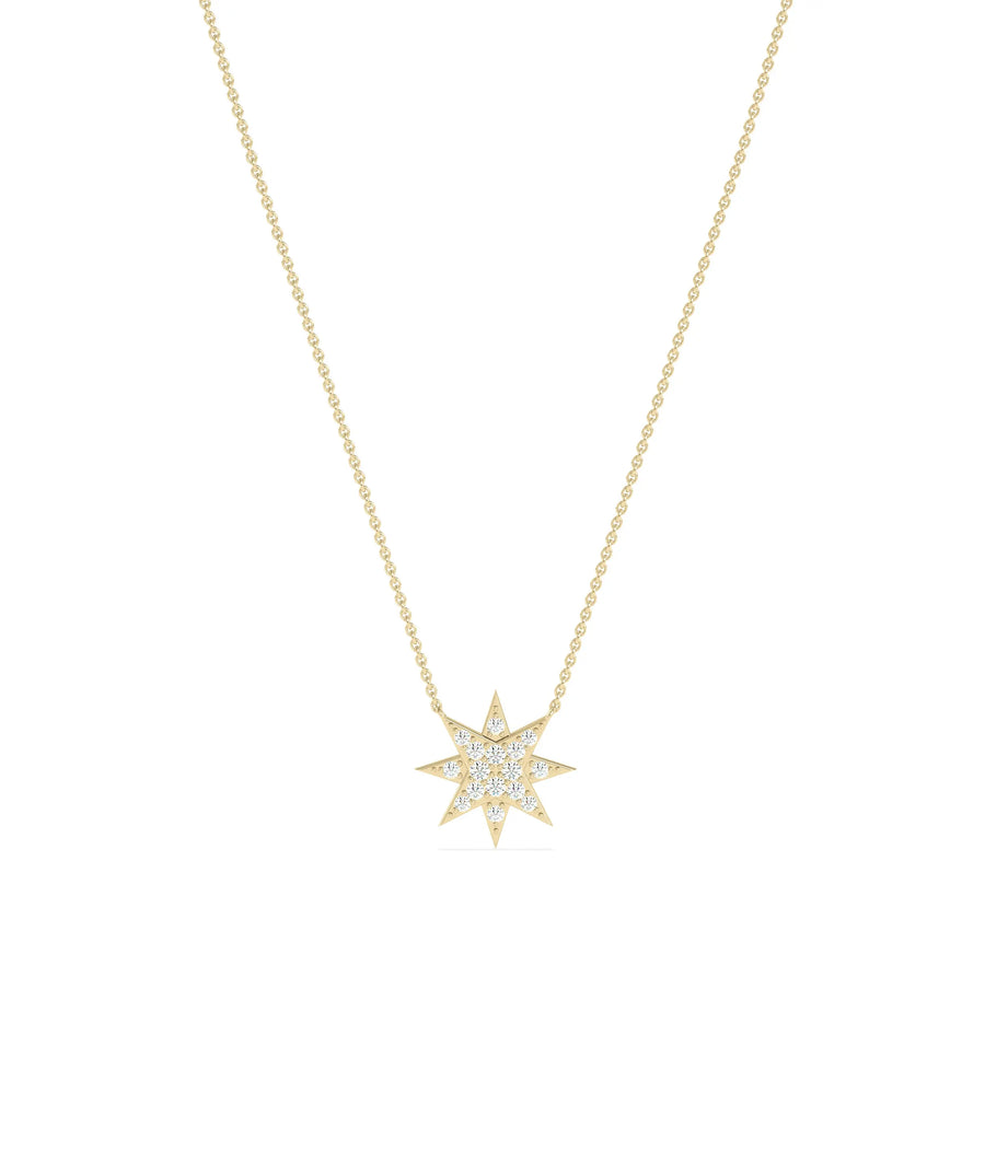 Diamond Pave Star yellow gold celestial hopeful inspiring elegant