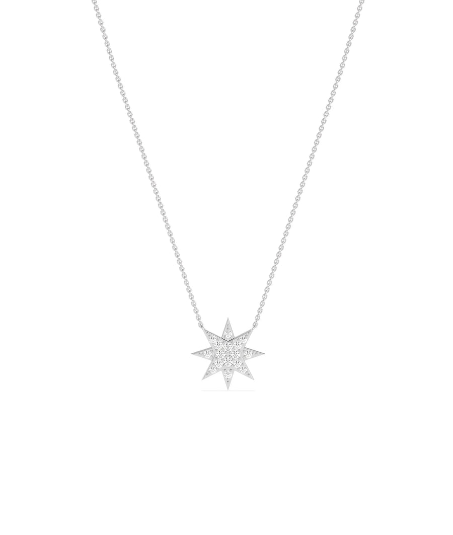 White gold Diamond Pave Star celestial symbolic design