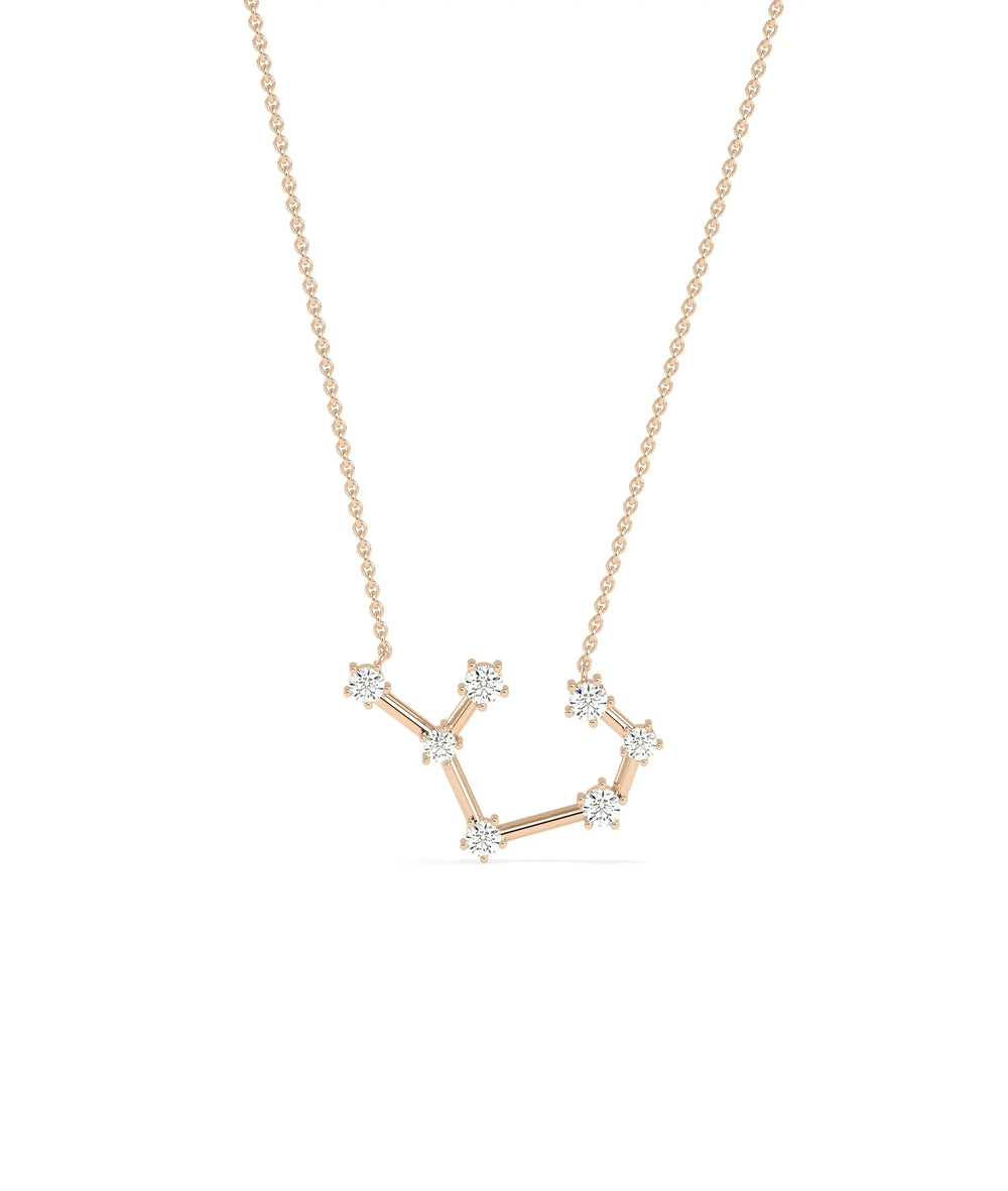 Rose gold Diamond Zodiac Constellation featuring sparkle