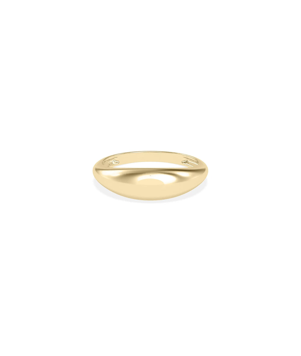 Gold Dome Ring in yellow gold with classic gently curved domed profile